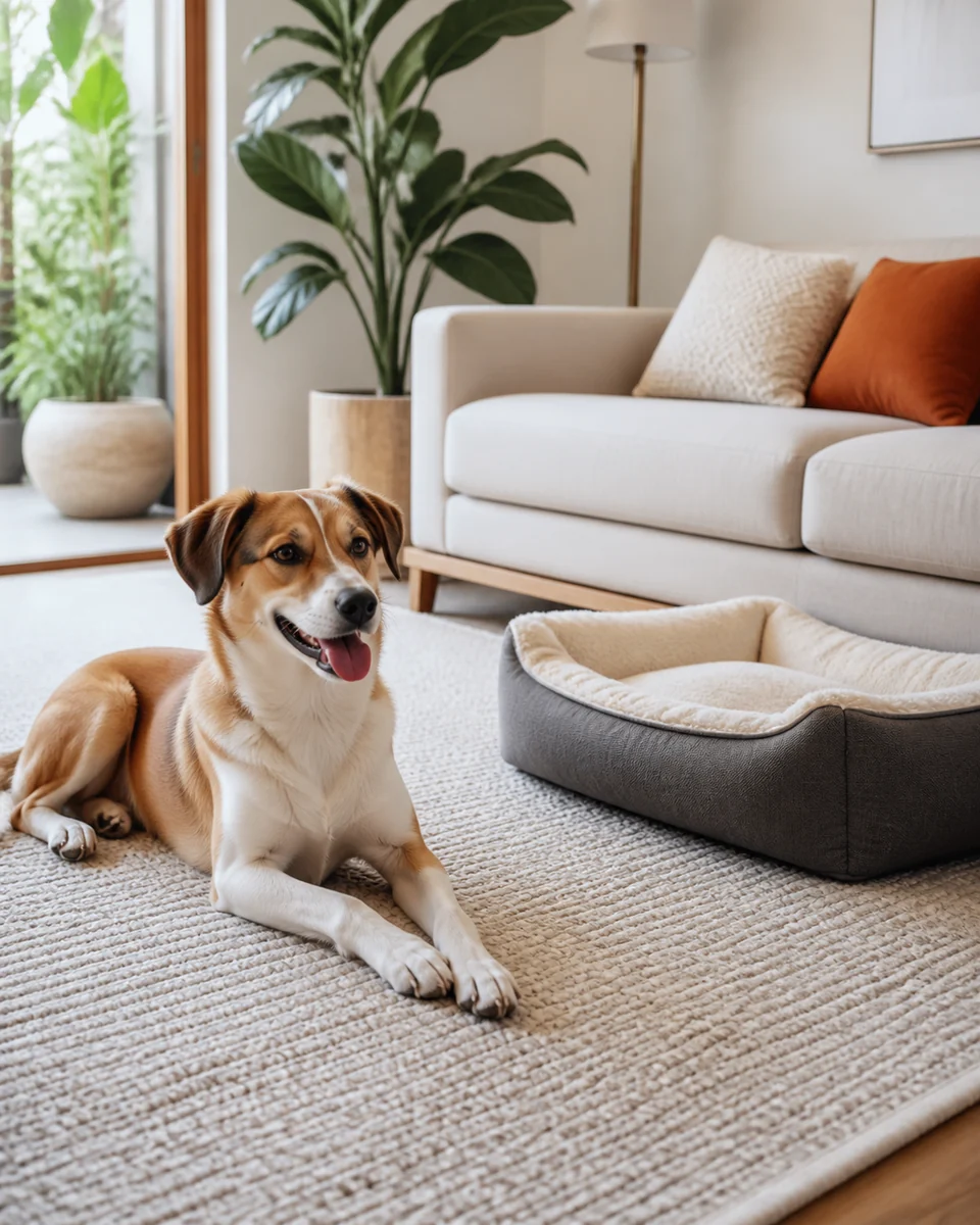 Pet protegido enquanto o ambiente também precisa ser avaliado contra pulgas