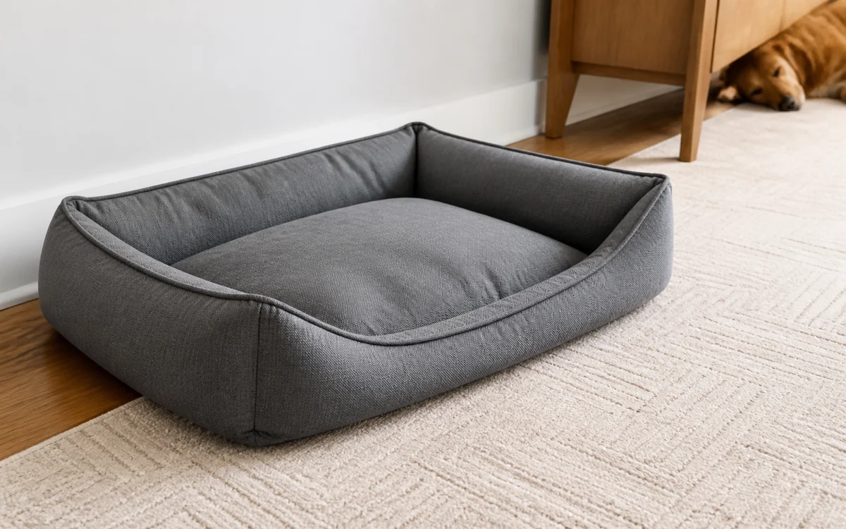 Cama de pet avaliada durante controle de pulgas