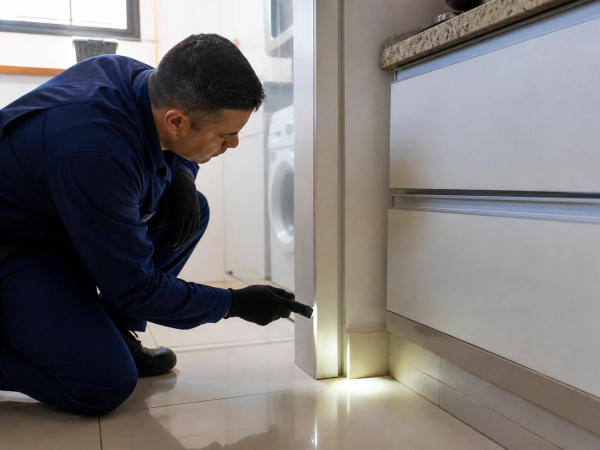 Residência durante avaliação profissional de controle de pragas